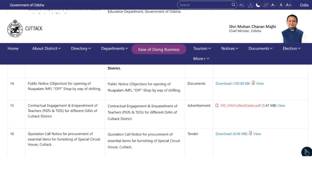 OAV Cuttack TGT PGT Contractual Engagement 2026