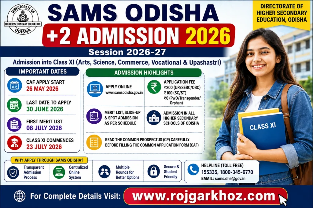 SAMS Odisha Class XI Admission 2026