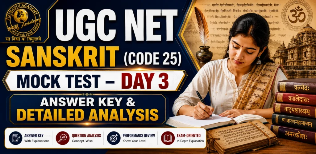 UGC NET Sanskrit Mock Test Day 3 Answer Key